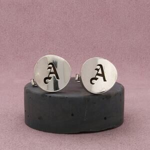 ⚡️reserved⚡️ taxco mexico sterling silver mens letter a initial concave cufflink